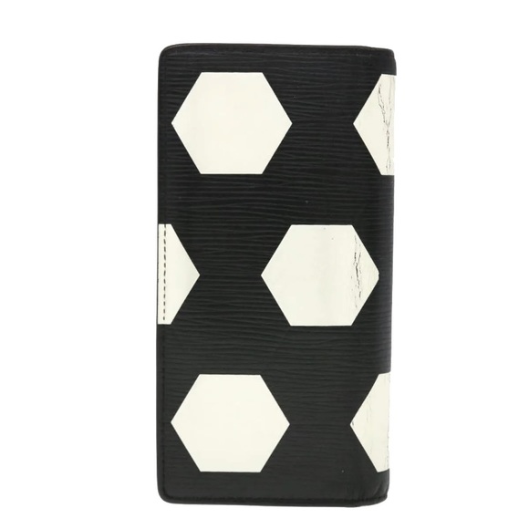 Authentic LOUIS VUITTON Epi FIFA Portefeuille Brazza Wallet Black/White - Picture 2 of 15